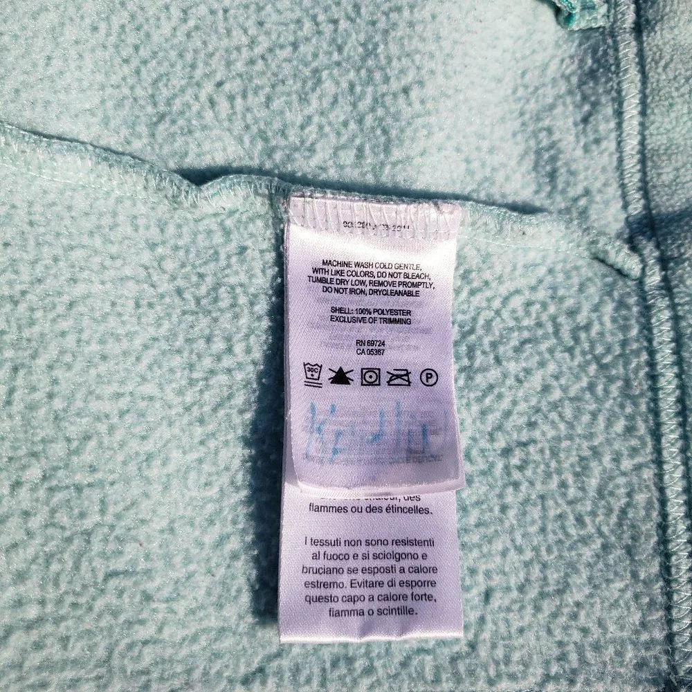 Fleece Jacket Zippered POCKETS Aqua Teal Spring Sz M COLUMBIA 2 Tone - Picture 7 of 13